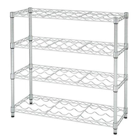 4-Tier NSF Wine Rack  Chrome - 36 x 14 x 34.5 in.