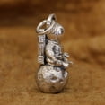 thumbnail image 5 of 925 Sterling Silver Astronaut Pendant Charms Earth Protector Biker Punk Jewelry TA331, 5 of 13