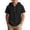 Black, variant on Boys Linen Blend Hooded Short Sleeve Henley Shirt Casual Lightweight Summer Beach Top For Boys 5-14 Years Old