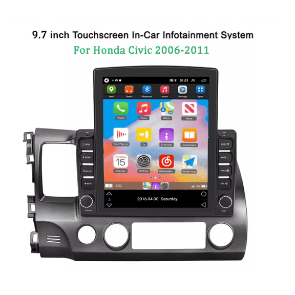 Zcargel Android 14 Car Stereo, 10in Touchscreen Head Unit with Built-in Wireless CarPlay Android Auto, for Honda Civic 2006-2011, GPS Navigation, Bluetooth Wifi FM/RDS SWC, Split Screen   2 32G