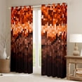 thumbnail image 2 of Castle Fairy Children Teens Adults Pixelated Miners Game Curtains Pack of 2 (42x84 Each),Abstract Plaid Camouflage Curtains Blackout,Brown Orange Grid Patchwork Bedroom Curtains, 2 of 6