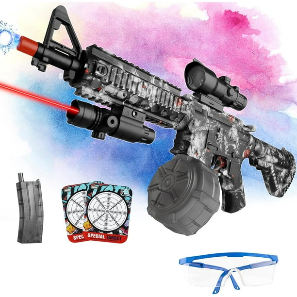 MESWEND Gel Ball Toy Blaster automático, Gel eléctrico Splat Blaster con 50000 rondas de gel y gafas, oso