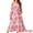 Pink, variant on Long Sleeve Floral V Neck Boho Chiffon Midi Dress XL Pink