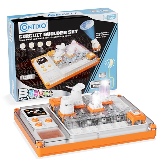 Contixo STEM Toys Circuit Board Kit for Kids, Electronics Learning Kit, 500  Experiments DIY Science Kit, Educational Toys with Lights, Sound, Fan & Projector, Ages 5-12