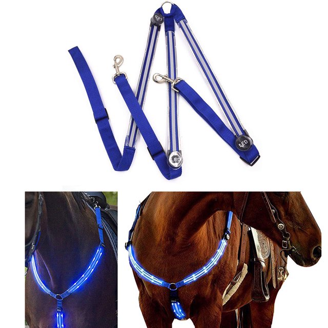Collar de pecho de caballo LED Visible por la noche, correa luminosa para el pecho de caballo, equipo de seguridad en equipo nocturno para caballo