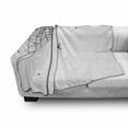thumbnail image 3 of Spider Web Soft Flannel Fleece Blanket, Corner Cobweb with a Hanging Insect Hand Drawn Style Gothic Design with Flies, Cozy Plush for Indoor and Outdoor Use, 60" x 80", Black White, by Ambesonne, 3 of 6