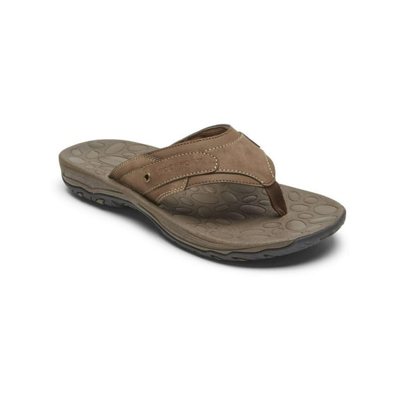 Rockport Mens Hayes Faux Leather Slip-On Flip-Flops