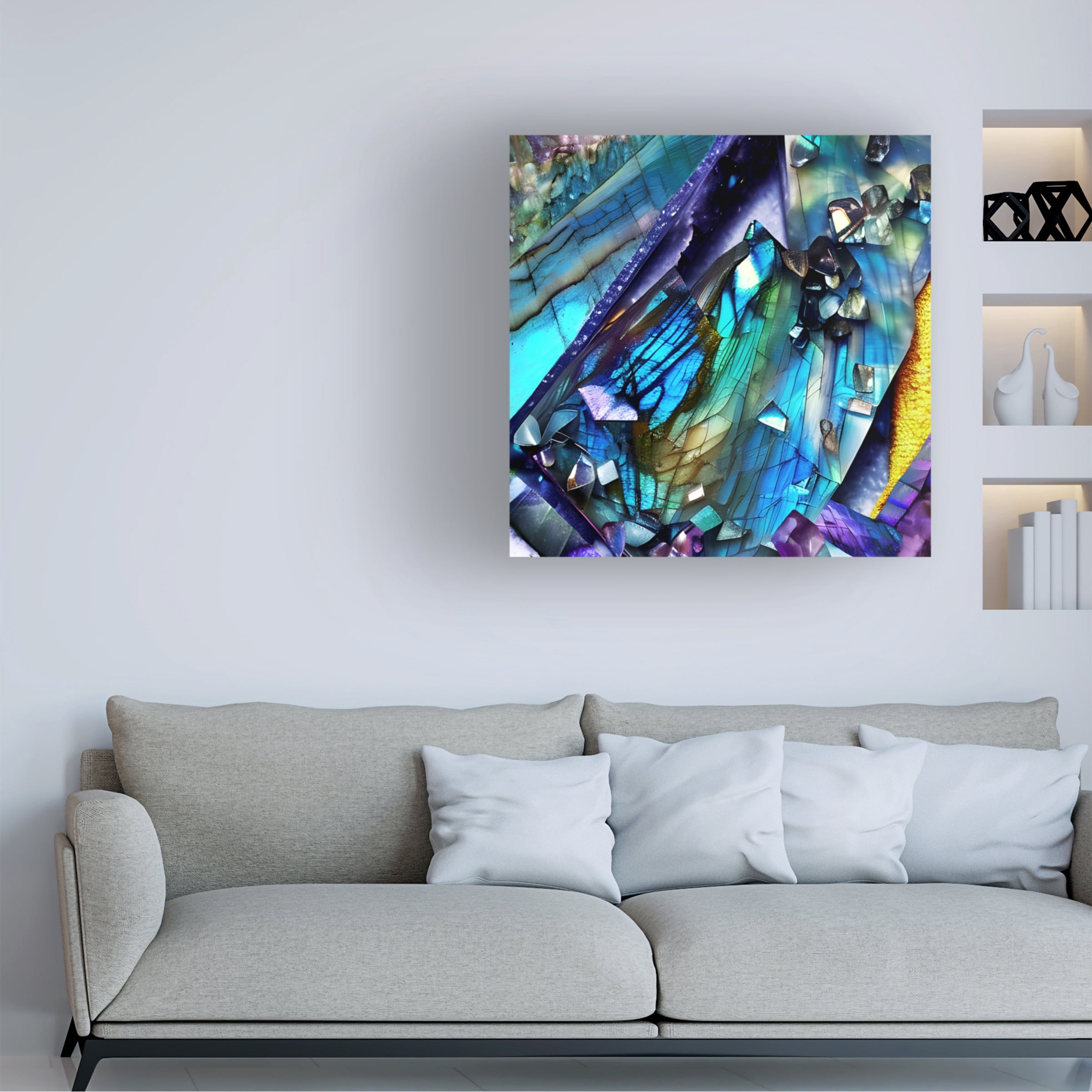 Canvas Wall Art - Tina Lavoie 'Geology 101 Part Eight' Wall Art for Living Room, Bedroom, or Office Décor by Trademark Fine Art - 35 x 35 Inches