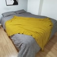 thumbnail image 3 of LOMAO Knitted Throw Blanket with Tassels Bubble Textured Lightweight Throws for Bed,Chair,Sofa,Living Room,Home Decor (Mustard Yellow,50*60 in), 3 of 7