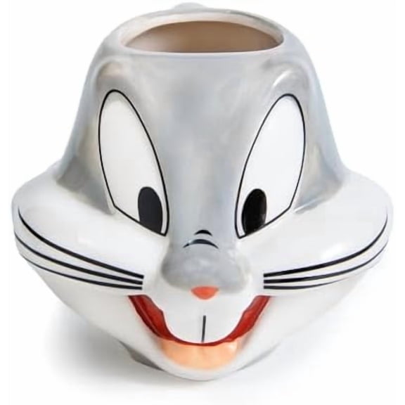 Looney Tunes Bugs Bunny Face 3D Sculpted Ceramic Coffee Mug, 22-Ounces