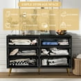 thumbnail image 4 of Fluted 6 Drawer Dresser, 6 Drawer Double Dresser , Chest of Drawers for Closet, Living Room, Hallway, 4 of 10