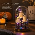 thumbnail image 3 of Halloween Ghost Iridescent Light with Clear Cover, 3 Mini Ghost Figurines Light Up Dome Lamp, Light Up Ghost in Glass Cloche Decor for Indoor Party Home Table Room Kitchen Fireplace Decorations (F), 3 of 6