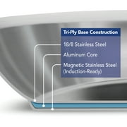 Tramontina Tempo Tri-Ply Base Stainless Steel 3.5-Quart Saute Pan with Glass Lid, Induction-Ready Cooking Pan, Oven-Safe, Dishwasher-Safe