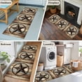 thumbnail image 6 of Country Star Washable Area Rug 2 x 6 ft Farmhouse Star Brown Beige Wood Grain, Soft Non Slip Rugs Stain Repellent Indoor Felt Carpet for Living Dining Room Bedroom Home Office, 6 of 9