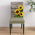 thumbnail image 4 of Sunflower Dining Room Chair Covers Set of 4, Farmhouse Plants Vintage Wood Grain Stretch Chair Slipcovers Removable Washable Seat Cover Chair Protectors for Kitchen Home, Hotel Banquet, 4 of 6