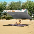 thumbnail image 6 of Portable Beach Tent Sun Shelter With Ground Pegs Water And Wind Resistant Sun Shade Canopy Angle Adjustable Poinsettia Glitter and Wildflowers, 6 of 7