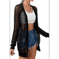 thumbnail image 1 of Women's Summer Crochet Cardigan Sweater Long Sleeve Open Front Boho Cover Up, 1 of 10