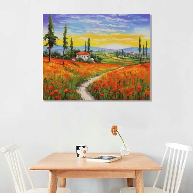 JEUXUS Vintage Oil Painting Poster Hand Painted Italian Tuscany
