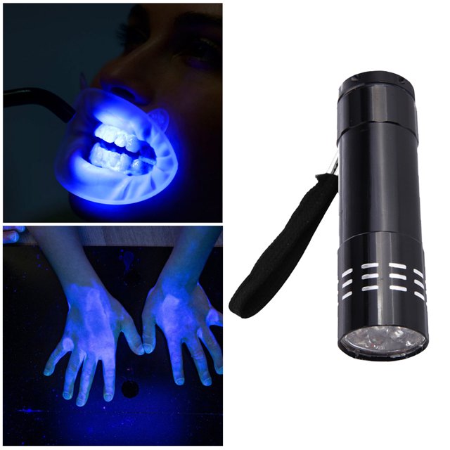 Linterna LED UV lámpara ultravioleta multifunción de inspección Detector de moneda Ehuebsd secador de uñas 395nm