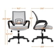 thumbnail image 4 of Yaheetech 2PCS Mid-Back Height Adjustable Mesh Office Chair Computer Chair with Lumbar Support & 360°Rolling Casters, Gray, 4 of 14