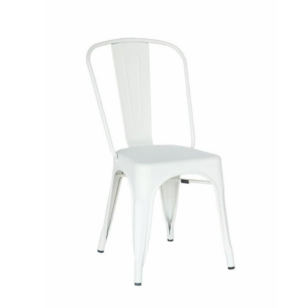 Silla Metalica Moderna Estilo Industrial Tipo Tolix Lumax Blanco Alto 85cm Ancho 40cm Prof 45cm