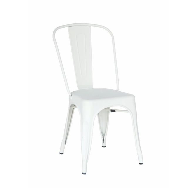 Silla Metalica Moderna Estilo Industrial Tipo Tolix Lumax Blanco Alto 85cm Ancho 40cm Prof 45cm