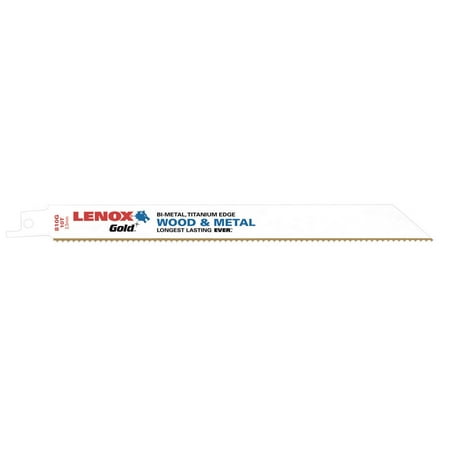 Lenox Gold 8 in. Bi-Metal Reciprocating Saw Blade 10 TPI 5 pk