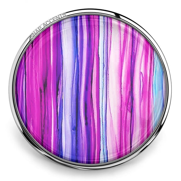 Snap Jewelry Watercolor Lines, Multi-Color Ginger Charm 18MM Button, For Interchangeable DIY Customizable Accessories