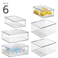 thumbnail image 2 of mDesign Plastic Stackable Playroom/Game Box with Hinged Lid, Set of 6, Clear, 2 of 8