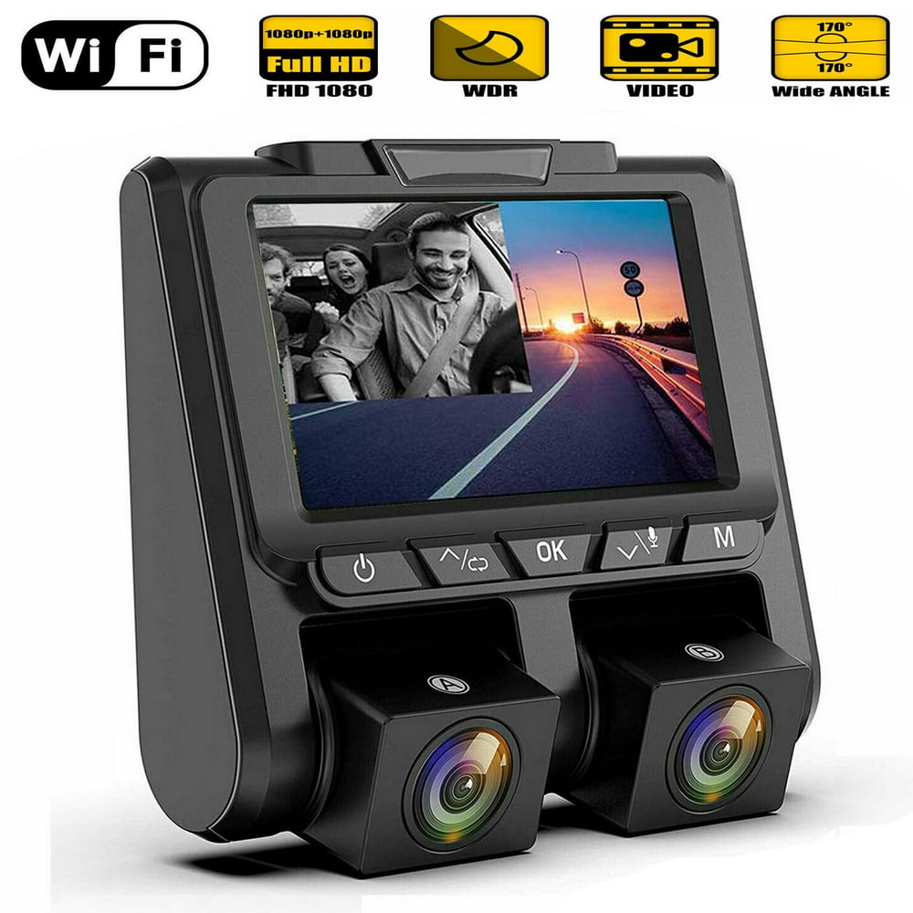 EEEkit Uber Wifi Dual Dash Cam Full HD 1080P+1080P Inside and Outside ...