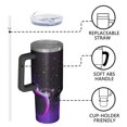 thumbnail image 4 of Galaxy 40oz Tumbler with Handle and Straw, Large Capacity Travel Cup for Hot & Cold Drinks, Double Walled Vacuum Insulated Cup,Birthday Thanksgiving Christmas Gifts for Women Girls, Starry, 4 of 6