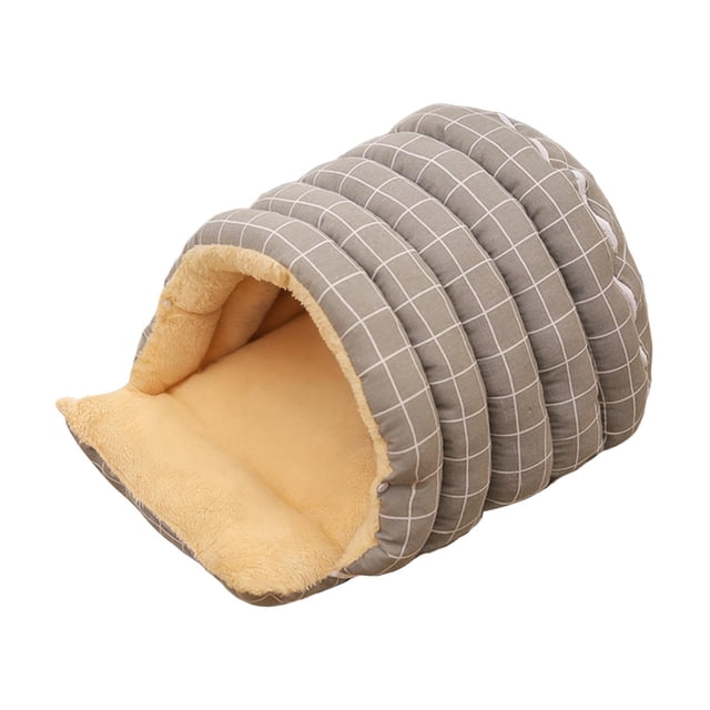 Almencla Plush Cat Shelter Semi Closed 21.6×15.7×11.8inch Accessory Lightweight for Grey