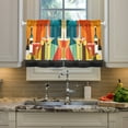 thumbnail image 2 of Yayeee Kitchen Curtains Tier Pair Light Filtering 27"x24" Rod Pocket Short Cafe Window Panel, Colorful Cocktails, 2 of 7