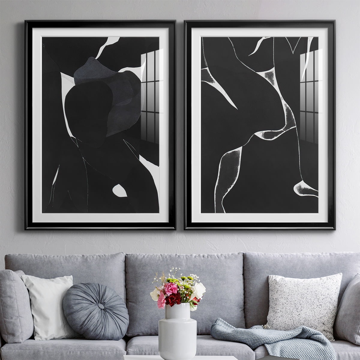 Wexford Home Night Bloom I Premium Framed Print, 22.5" x 30.5" - Ready to Hang, Black (Set of 2)