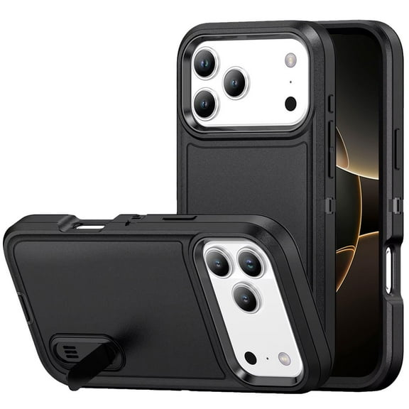 For iPhone 17 Pro Max PEAK 3in1 Toughest Hybrid with Stand Cover Case - Black/Black