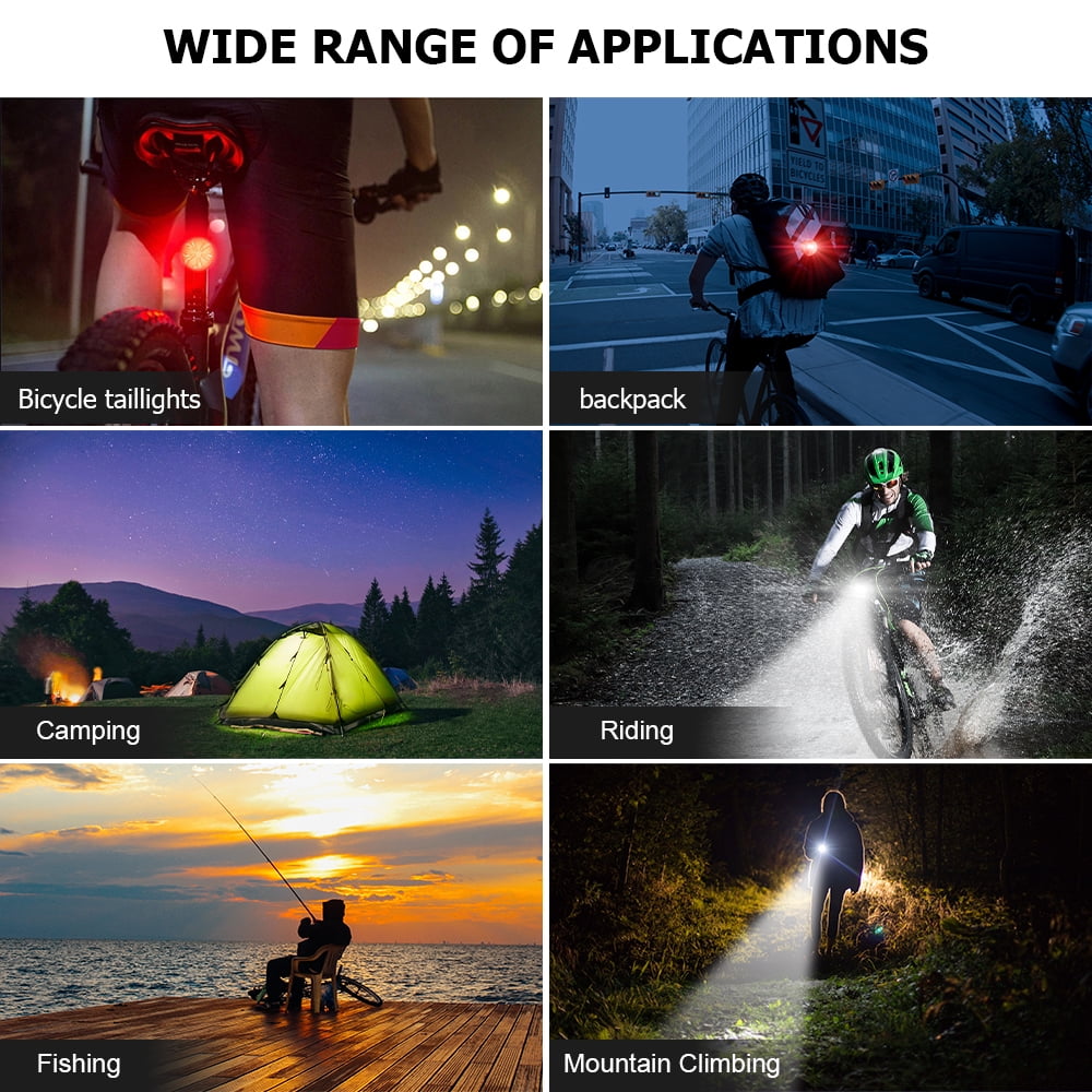 6000LM Bicycle Light Powerful 6 LED Bike Headlight 5200 mAh USB Rechargeable as Power Bank Front and Rear Lights Set by EBUYFIRE SetJ KX2xA03 Walmart