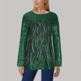 thumbnail image 2 of HAiming Casual Sequin Sweatshirt for Women Plus Size Long Sleeve Round Neck Tunic Pullover Tops Trendy Loose Blouse, 2 of 5