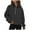 Black, variant on Fall Sweatshirts for Women Half Zip Cropped Sweatshirt Pullover Fleece Plus Size Hoodies with Thumb Hole