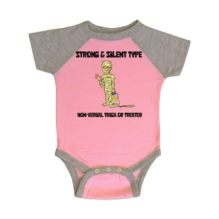 

Inktastic Nonverbal Trick or Treater Strong Silent Type Mummy Gift Baby Boy or Baby Girl Bodysuit