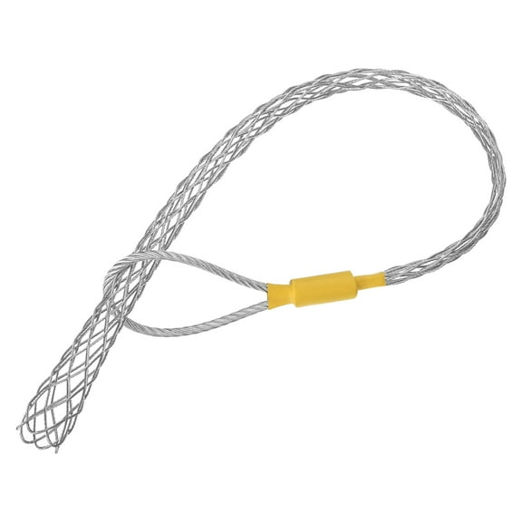 Cable Pulling Grip 1.7FT Wire Mesh Puller Socks Grip Single Head Galvanizing Steel for 20-25mm Cable(Yellow)