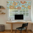 thumbnail image 5 of Turquoise Boho Floral Tier Curtains 36 Inch Length, Vintage Abstract Ethnic Flowers Cafe Short Curtains for Bathroom Over Sink, Small Kitchen Curtain Light Filtering Drapes 2 Panels 27.5"Wx36"L, 5 of 8