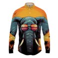 thumbnail image 3 of Camisa con solapa de animal para hombre, estampado de elefante en 3D, camisas casuales de moda para hombre y mujer, camisas de manga larga con botones, ropa de calle de gran tamaño unisex, 3 of 5