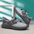 thumbnail image 7 of Men's Athletic Walking Running Shoes Mesh Shoes Non-slip Sneakers Lightweight Casual Shoes Slip-on Comfort Gray 10, 7 of 7