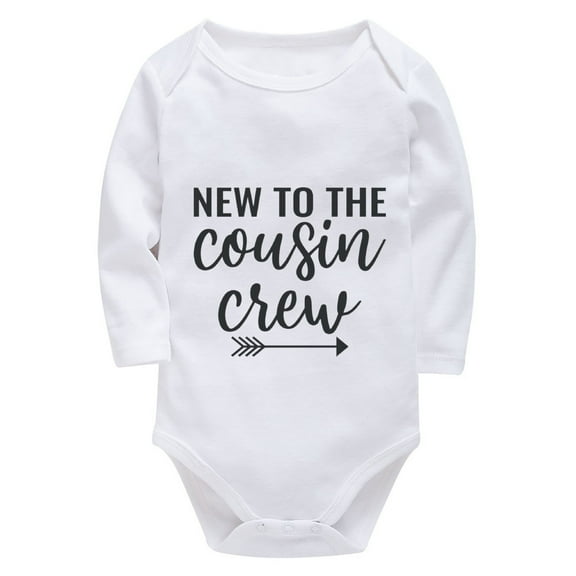 New To The Cousin Crew Baby Onesie for Girls Long Sleeve First Outfit for Newborn Girl White Boy Outfits