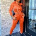 thumbnail image 2 of MIUOWANP Two piece Sets for Women Women's Fashion Hooded Long Sleeve Slim Zipper Sports Casual Suit, 2 of 5