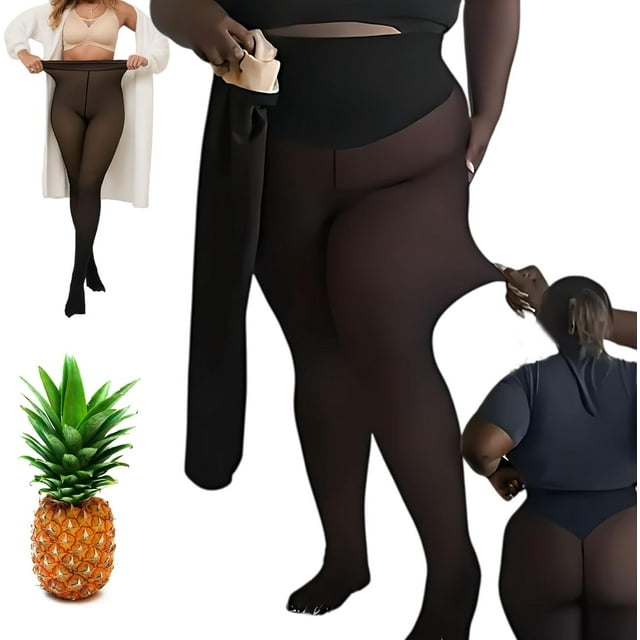 New Compression Band & One Seam Option The Original Magic Fleece Lined Leggings, Winter Fake Translucent Warm Tights