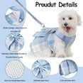 thumbnail image 4 of 4 Pcs Plaid Dog Dress Bow Tie Harness Leash Set Harness Dress for Small Dogs Cute Dog Pet Girl Puppy Summer Clothes for Female Summer Bunny Rabbit Clothes Yorkie Chihuahua Training Walking, 4 of 6
