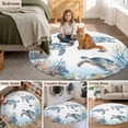 thumbnail image 6 of Round Area Rug 3.3ft, Sea Turtle Coastal Non-slip Area Rugs for Living Room/Bedroom/Bathroom/Kitchen, Summer Beach Coral Ocean Blue Nautical Washable Throw Floor Mat Indoor Outdoor Entrance Doormat, 6 of 9