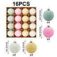 thumbnail image 3 of Japceit Velvet Christmas Ball Ornaments 16-Piece Set, Flocked Plastic Hanging Balls 6cm, Premium Tree Decor Collection for Home, Holiday, Festive Interior Display, 3 of 7