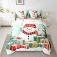 thumbnail image 2 of jejeloiu Kawaii Xmas Snowmen Twin Bedding Sets 7-Piece,Merry Christmas Gifts Bedding Comforter Set,Happy New Year Sheet Sets For Teens,Lightweight Room Decor Reversible, 2 of 8